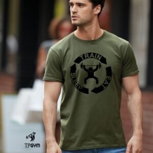 Gym Fitness Crossfit T shirt Train Sleep Eat Cycle Workout