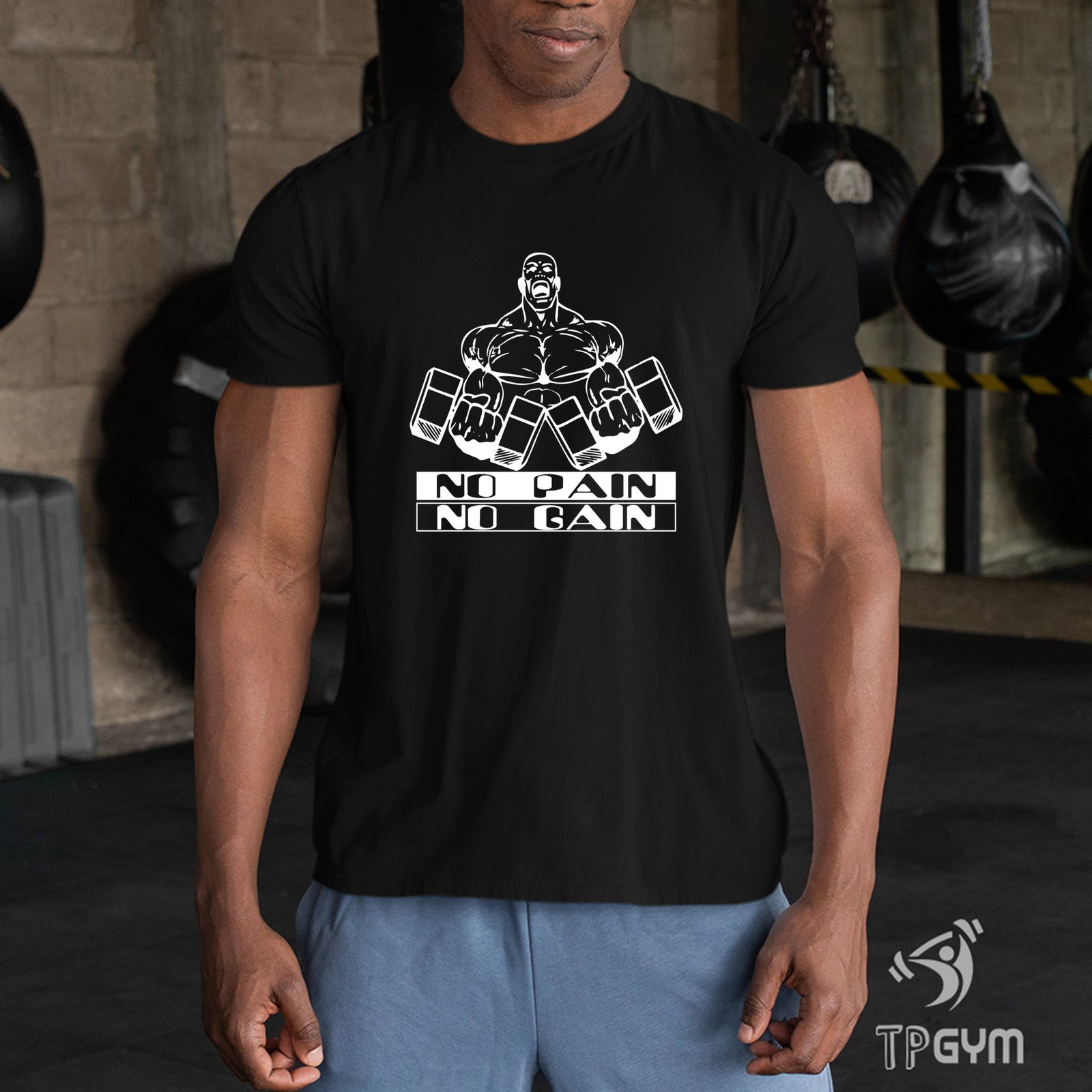 Gym Fitness crossfit T shirt No Pain No Gain