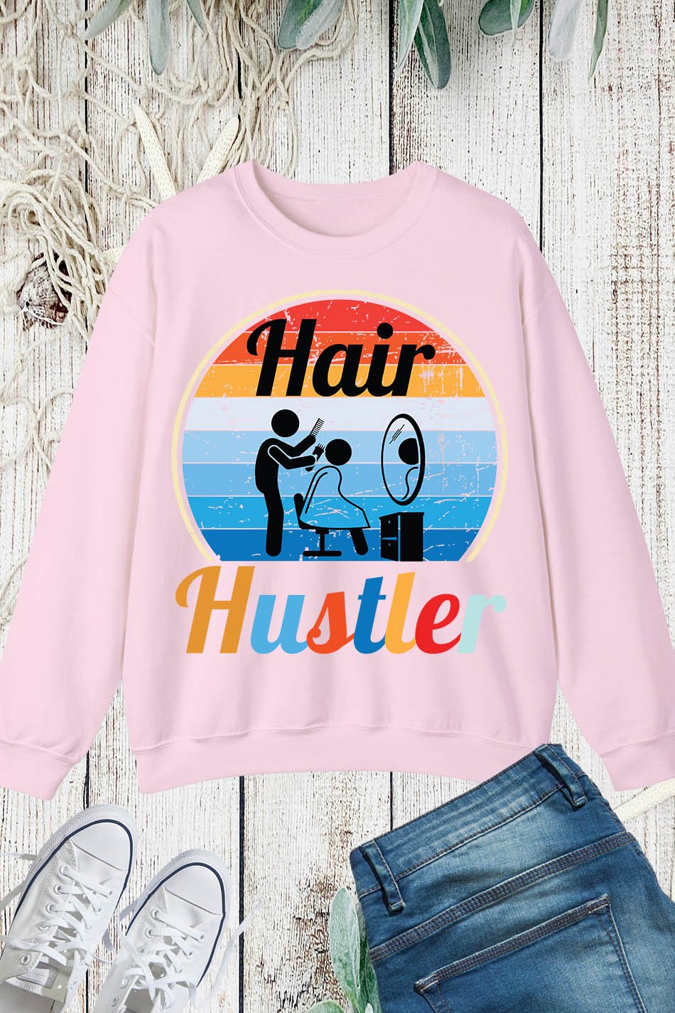 Hair Hustler Vintage Hairstylist Hairdre Sweatshirt