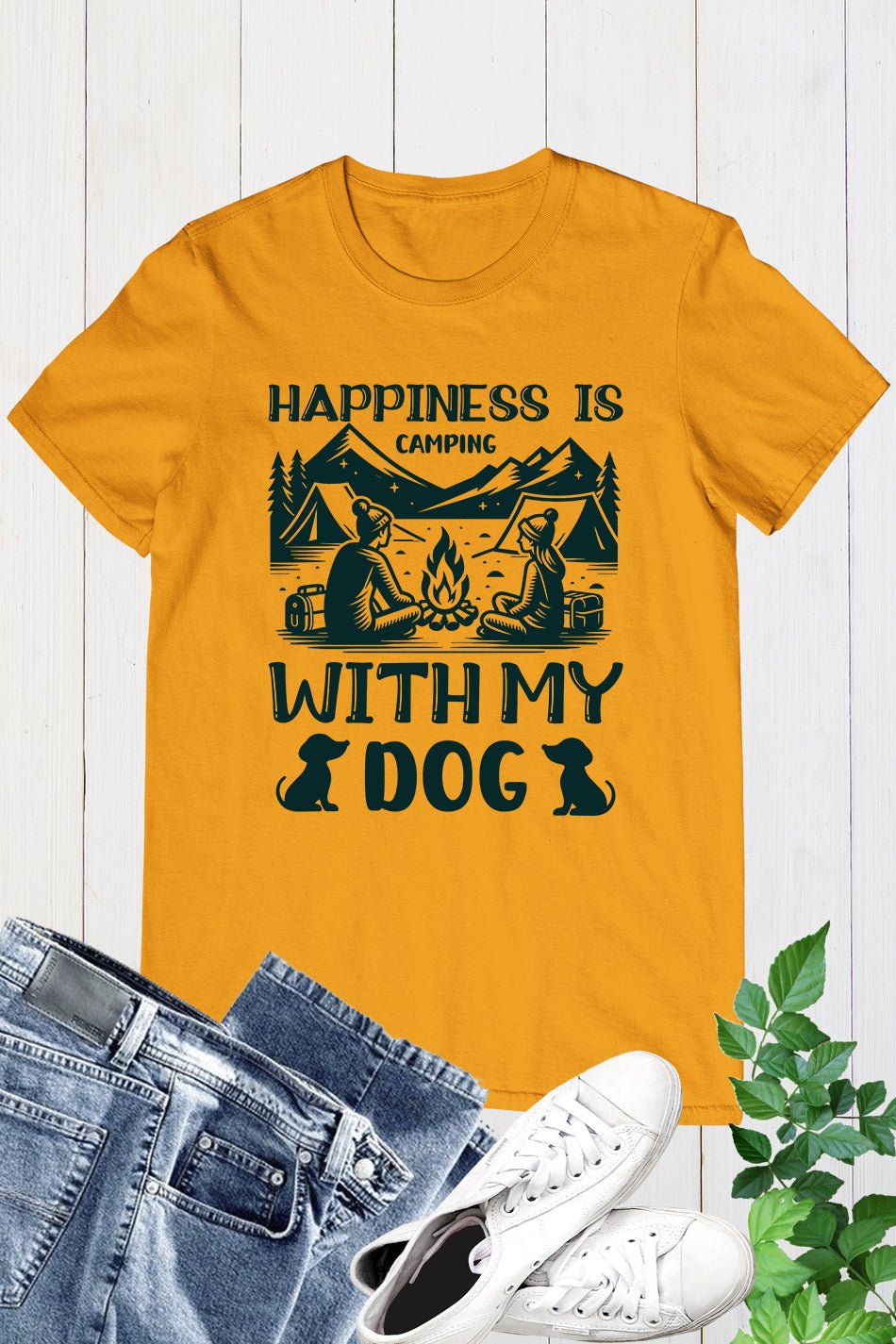 Happiness is Camping with My Dog Shirt