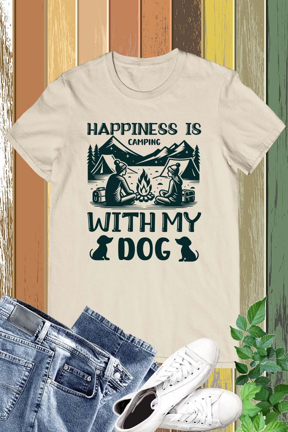 Happiness is Camping with My Dog Shirt