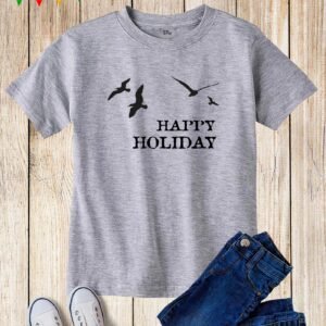 Kids Happy Holiday Seagull Birds Vintage T Shirt