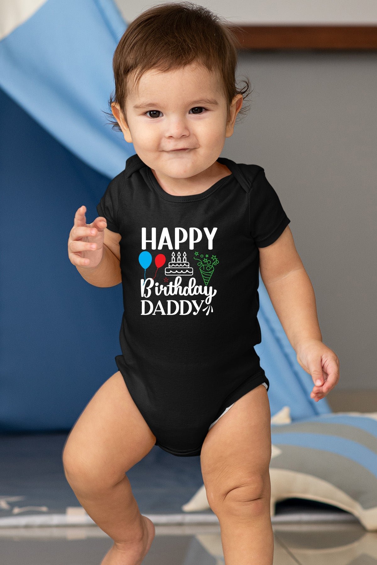 Happy Birthday Daddy Baby Bodysuit - Image 2