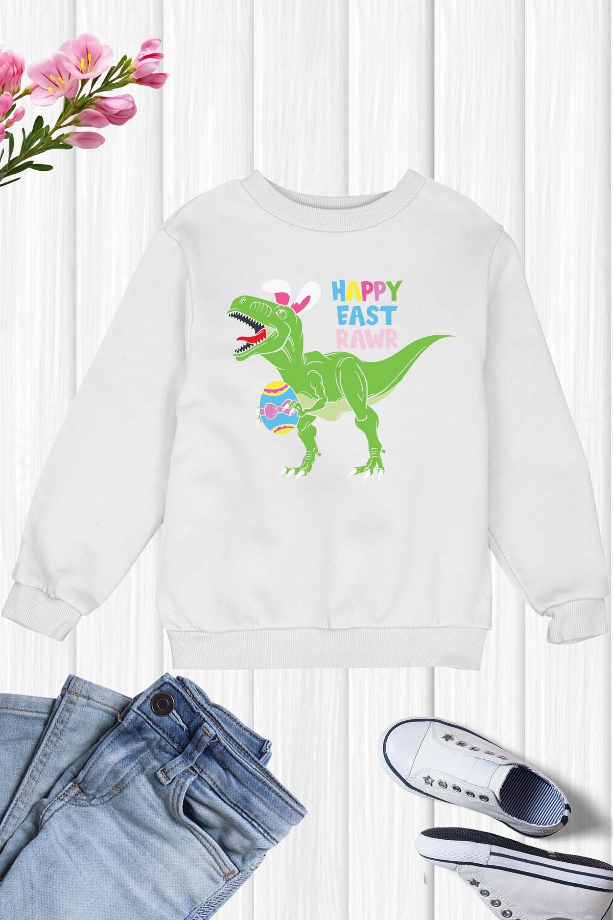 Dino Easter Toddler Sweatshirt