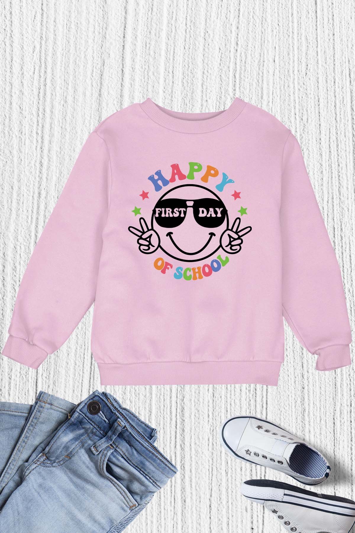 Happy First Day of School Kids Sweatshirt - Image 2