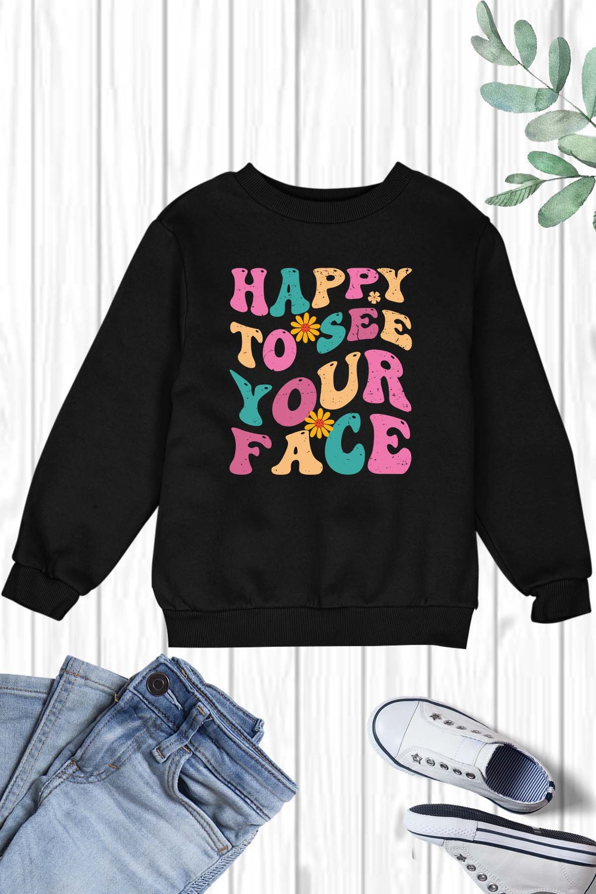 Happy to See Your face School Sweatshirt - Image 2