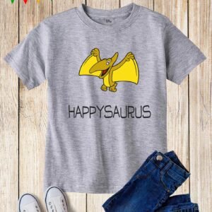 Kids Vintage Cartoon Happysaurus Dinosaur T Shirt