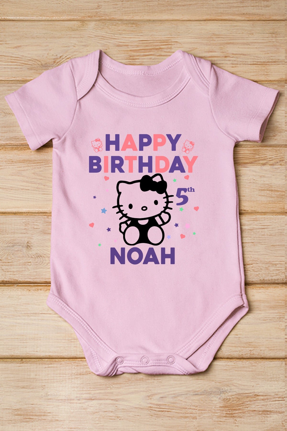 Kawaii Kitty Custom Birthday Girl Shirt - Image 3
