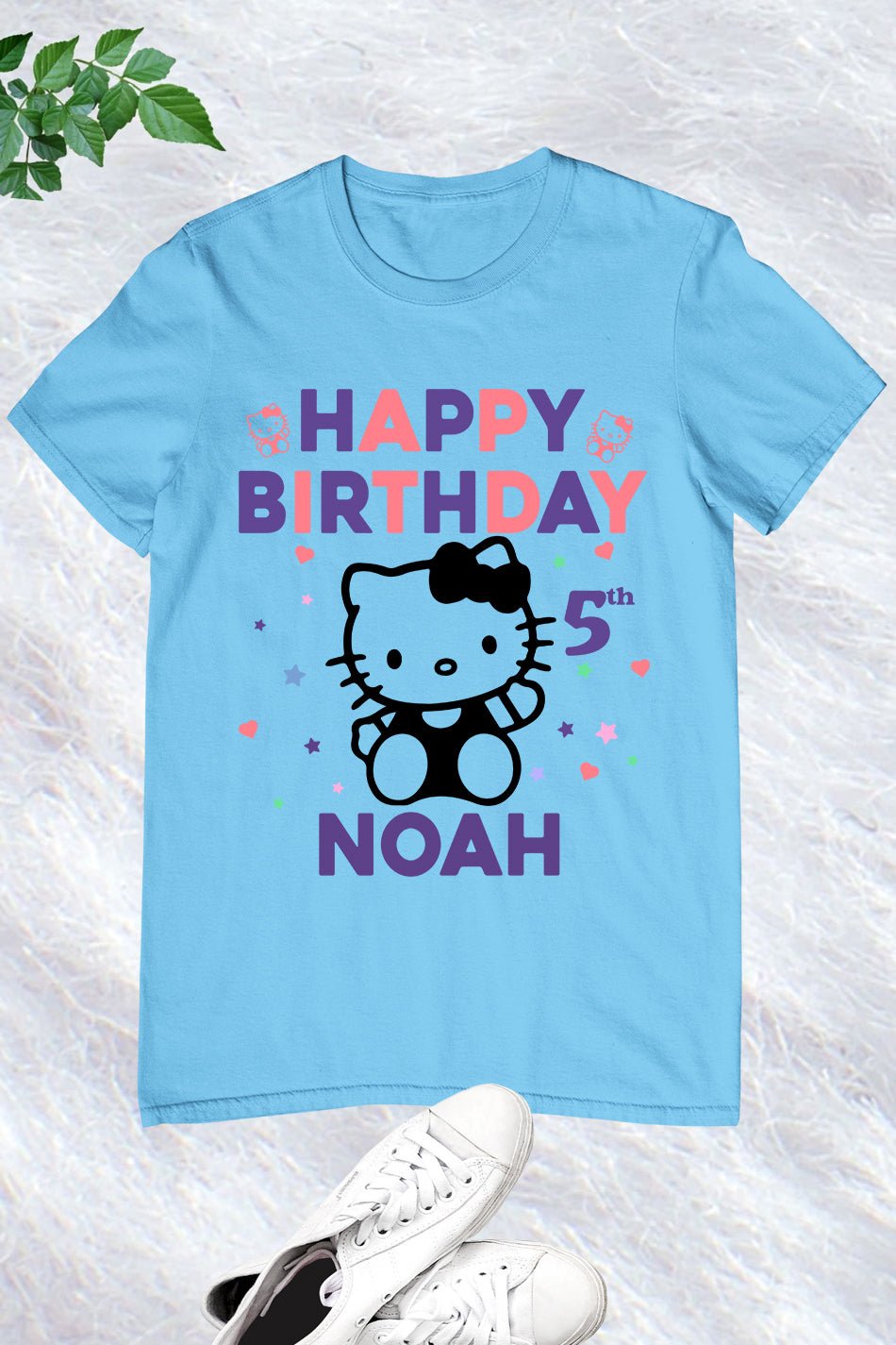 Kawaii Kitty Custom Birthday Girl Shirt - Image 4