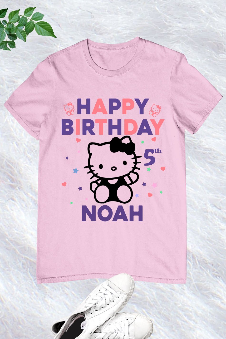 Kawaii Kitty Custom Birthday Girl Shirt - Image 7
