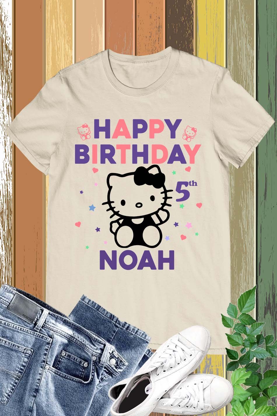 Kawaii Kitty Custom Birthday Girl Shirt - Image 8