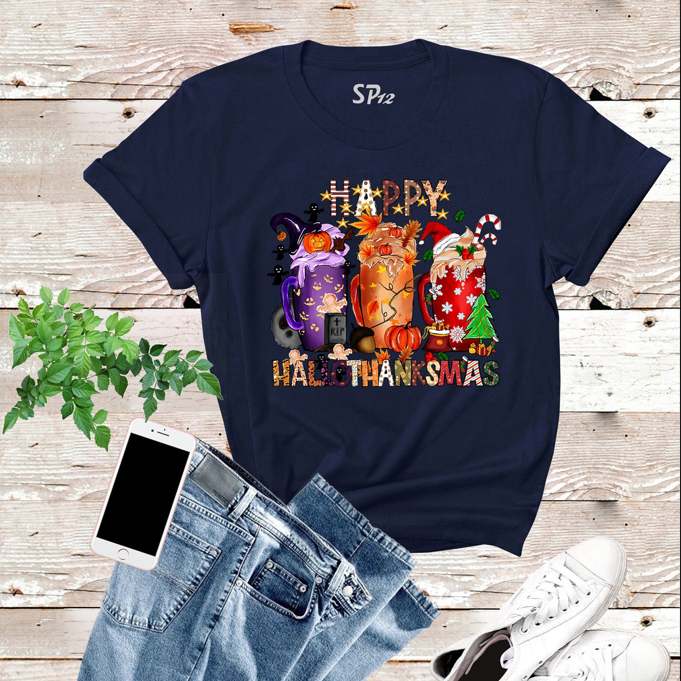 Happy Hallothankmas T Shirt - Image 8