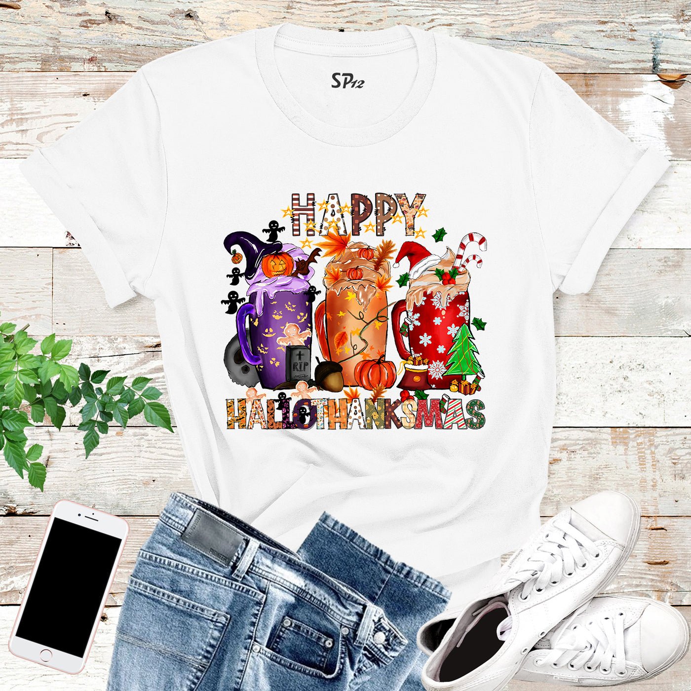 Happy Hallothankmas T Shirt