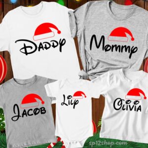 Christmas Family Santa Cap T Shirts