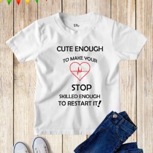 Kids Heartbeat Funny Slogan T Shirt Cute