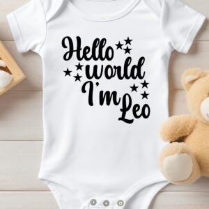 Hello World Custom Baby Name Bodysuit