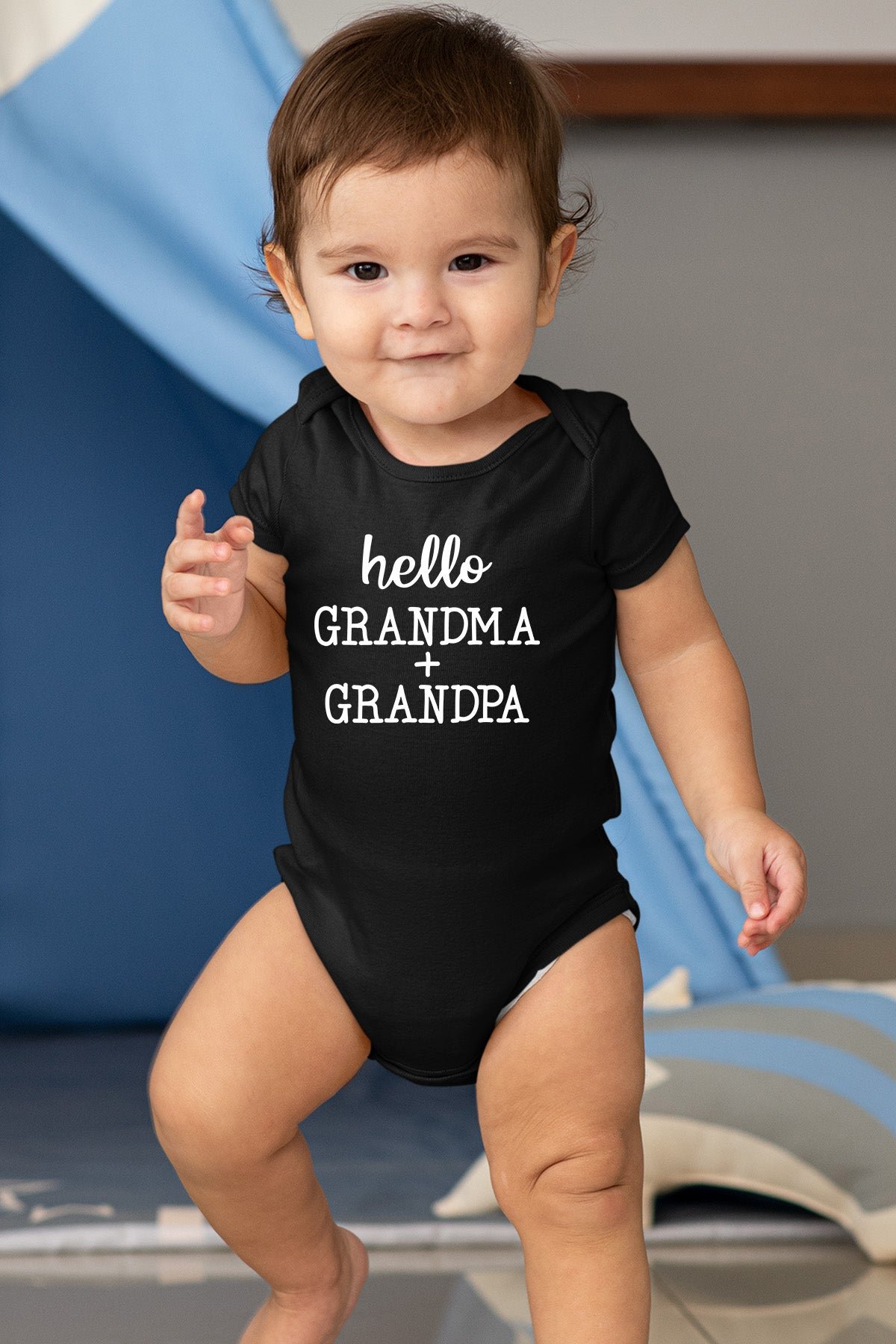 hello Grandma And Grandpa Baby Onesie - Image 3