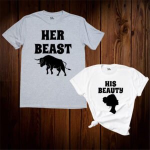 Her Beast His Beauty Couple T Shirt