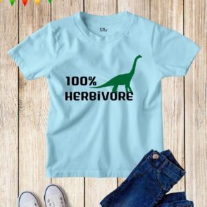 Kids Herbivore Green Dinosaur Vegetarian T Shirt