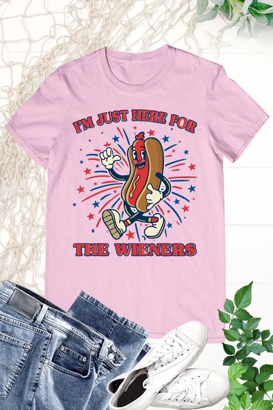 Funny 4th Of July Im Just Here For The Wieners Shirt
