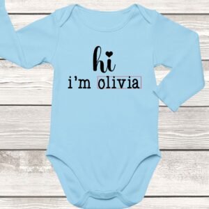 Hi I'm Custom Baby Name Baby Bodysuit