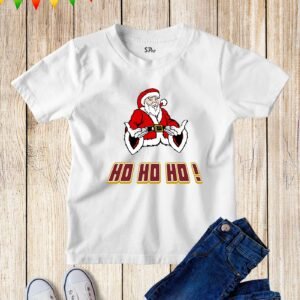 Kids Ho Ho Ho Santa Claus Christmas T Shirt