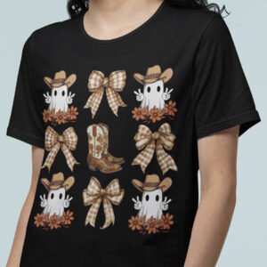 Halloween Coquette Bow Cowboy Ghost Shirt