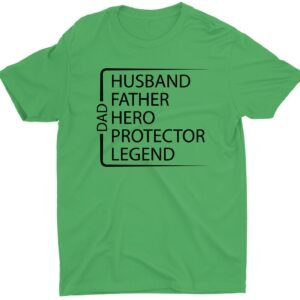 Husband Father Hero Protector Custom Short Sleeve Father's Day T-Shirt