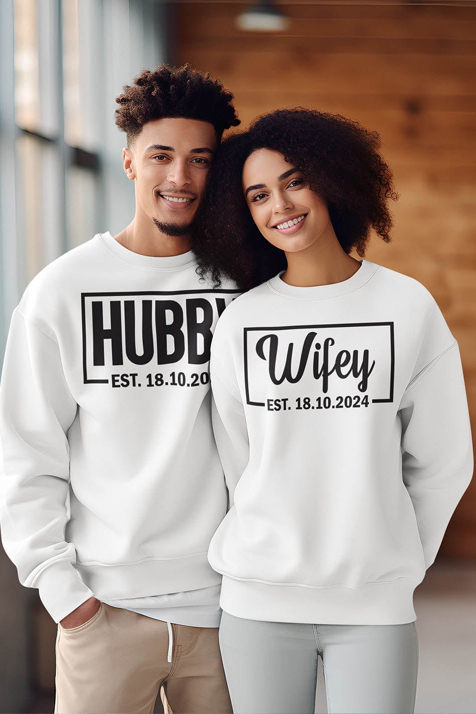 Custom hubby and Wifey Date Sweatshirts - Image 2