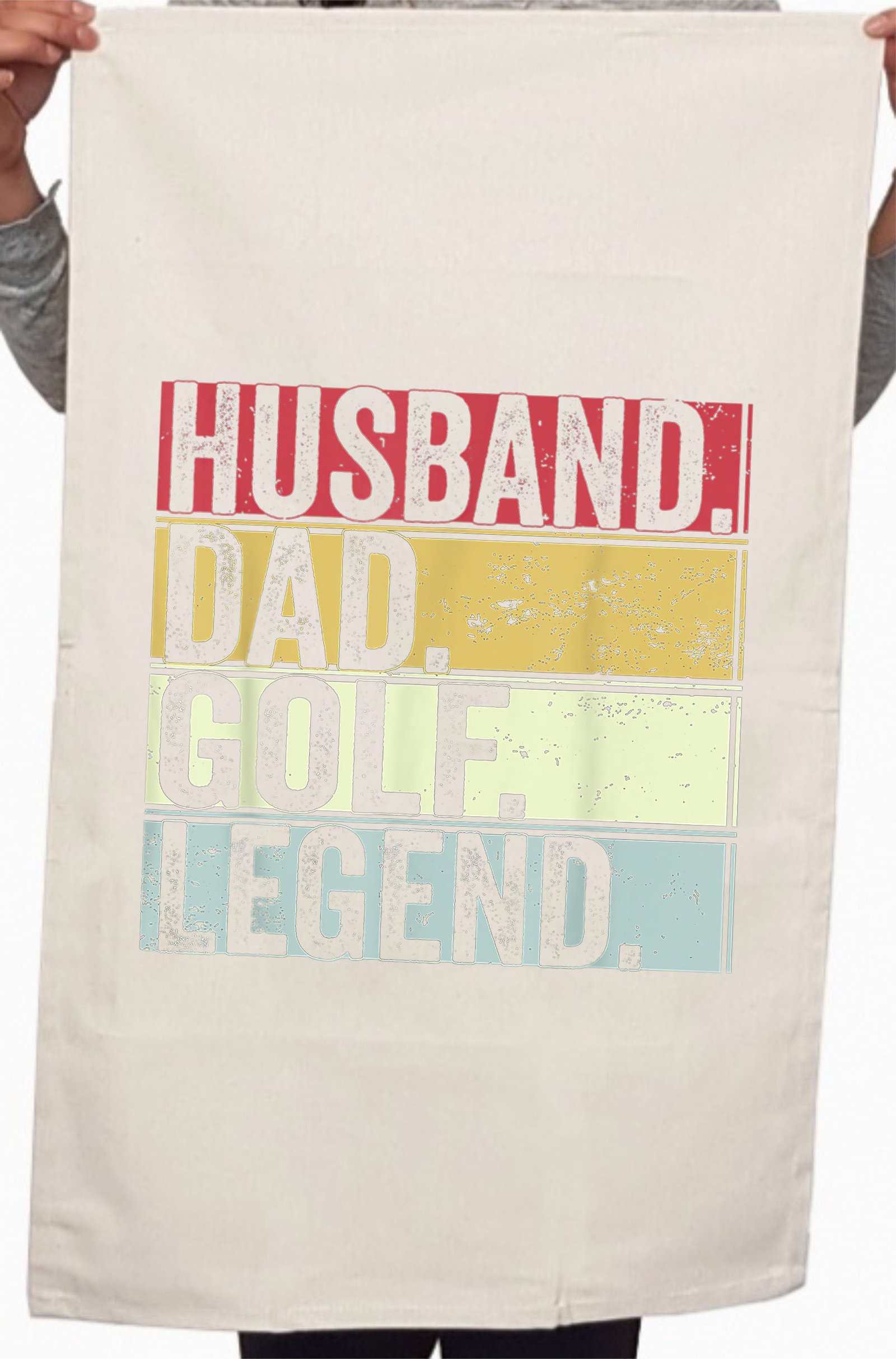 Husband Dad Golf Legend Custom Father's Day Kitchen Table Tea Towel - Image 2