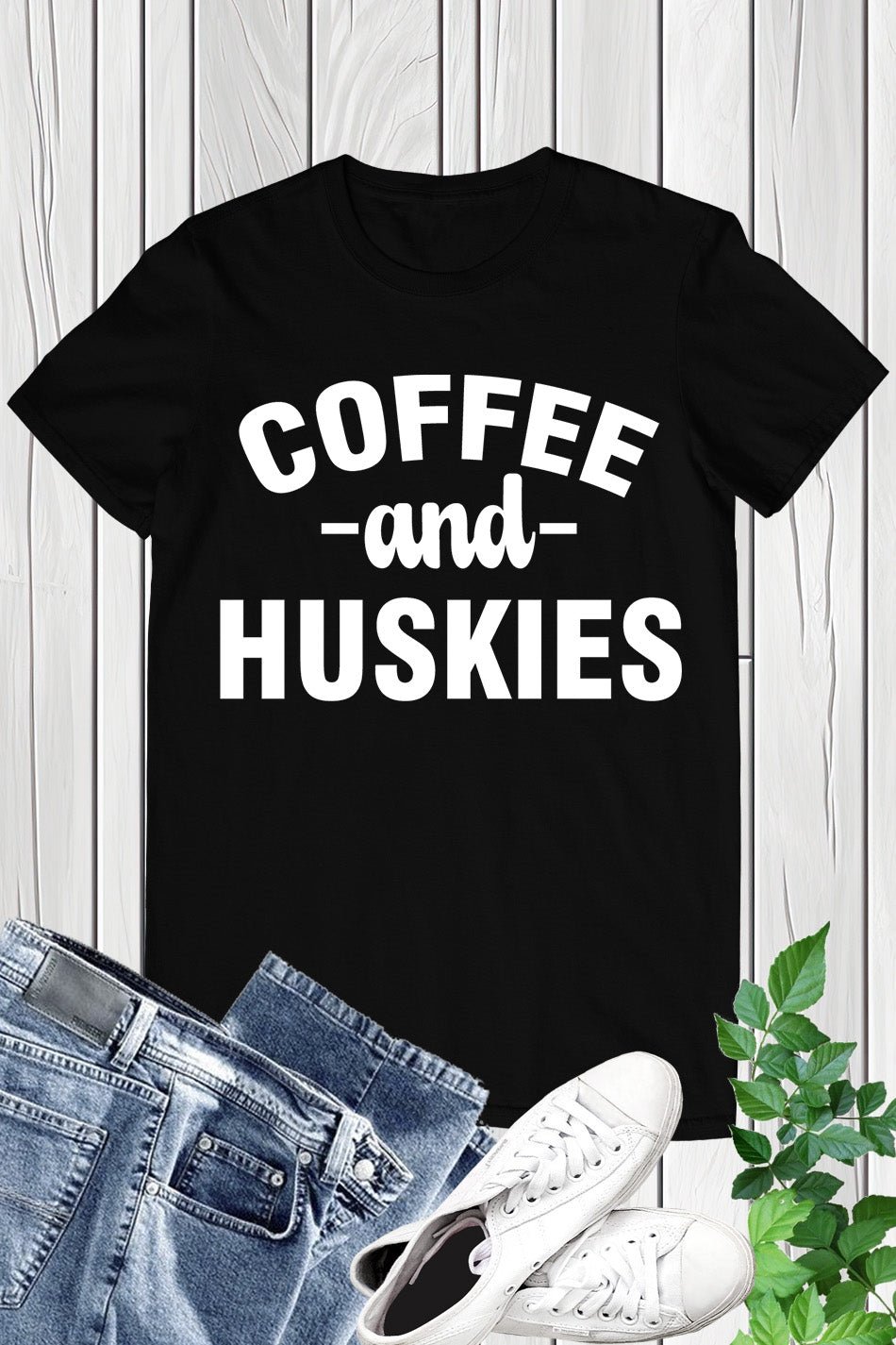 Coffee And Huskies Dog Lover T Shirts