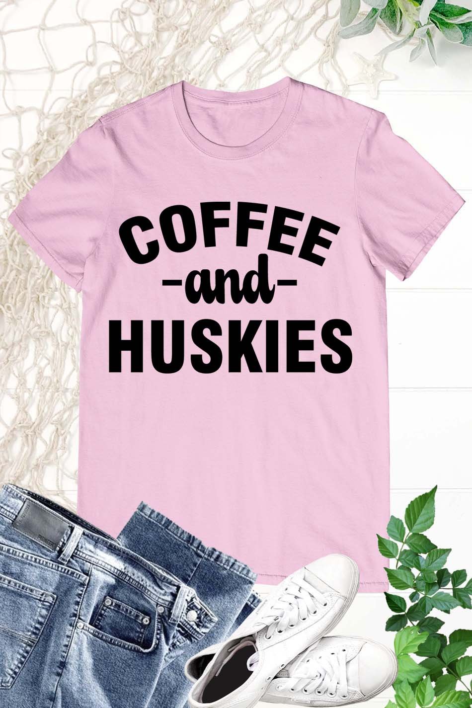 Coffee And Huskies Dog Lover T Shirts