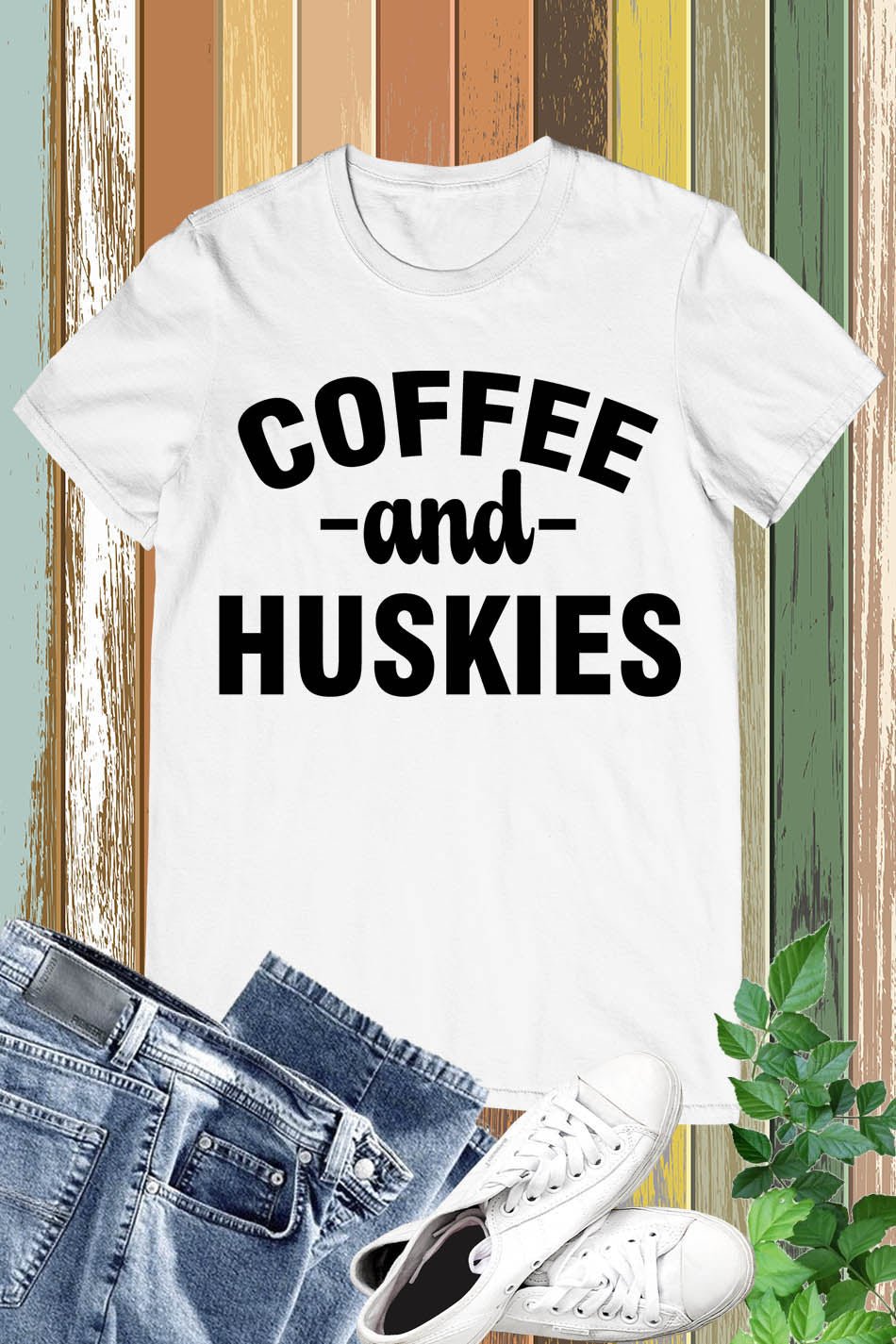 Coffee And Huskies Dog Lover T Shirts
