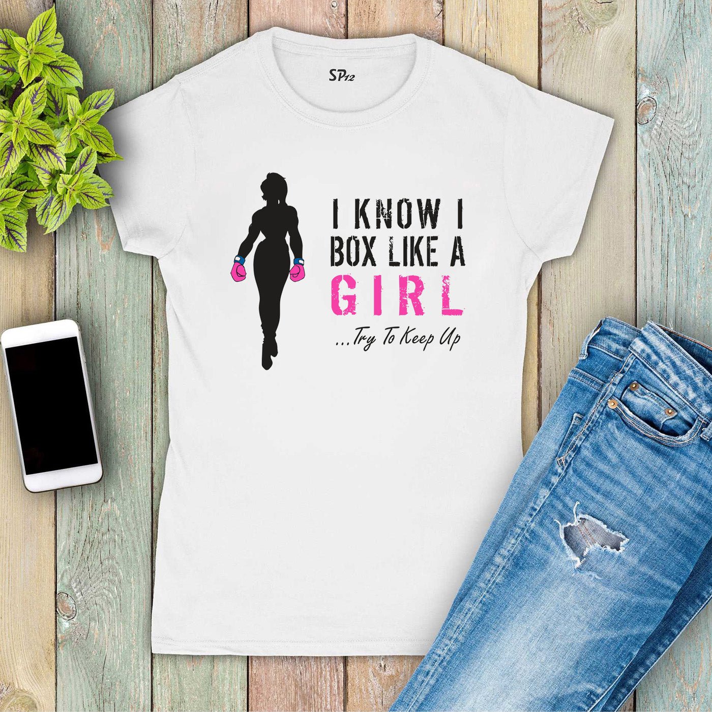 I Box Like a Girl Gym Crossfit Boxer Women T Shirt