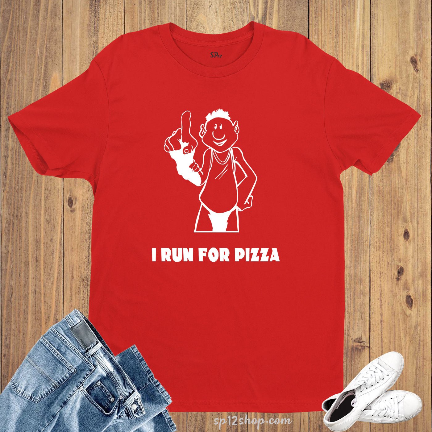 I Run For Pizza Funny Sports Slogan Runner Athletic T shirt
