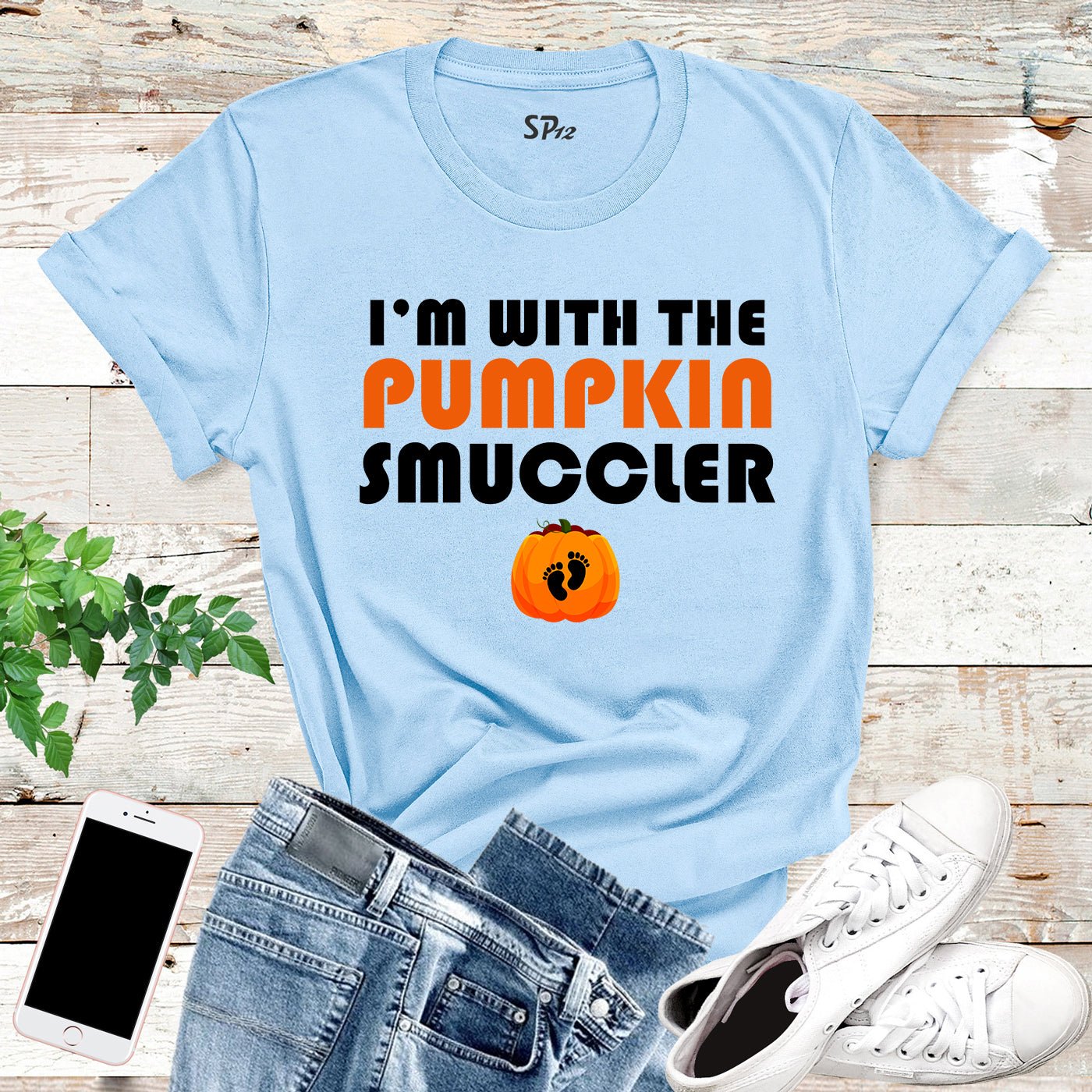 I'm With the Pumpkin Smuggler Halloween T-Shirt - Image 8
