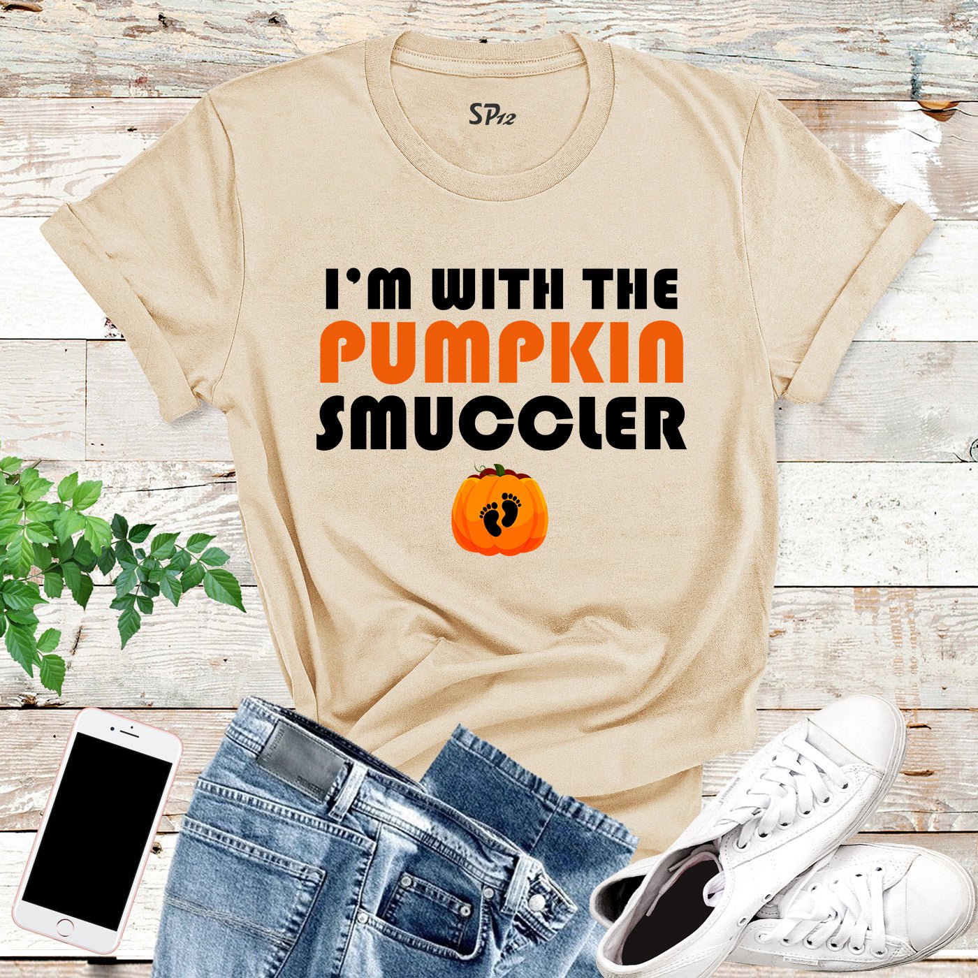 I'm With the Pumpkin Smuggler Halloween T-Shirt - Image 6