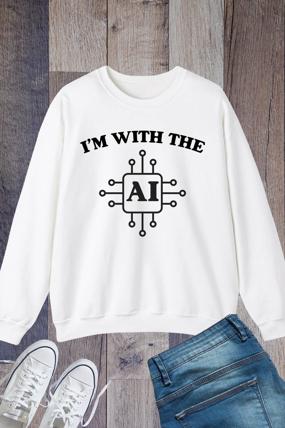 I'm With The AI Sweatshirt funny Ai Sweatshirt - Image 4