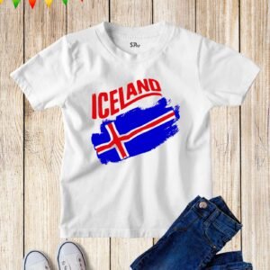 Iceland Flag Map Kids T Shirt