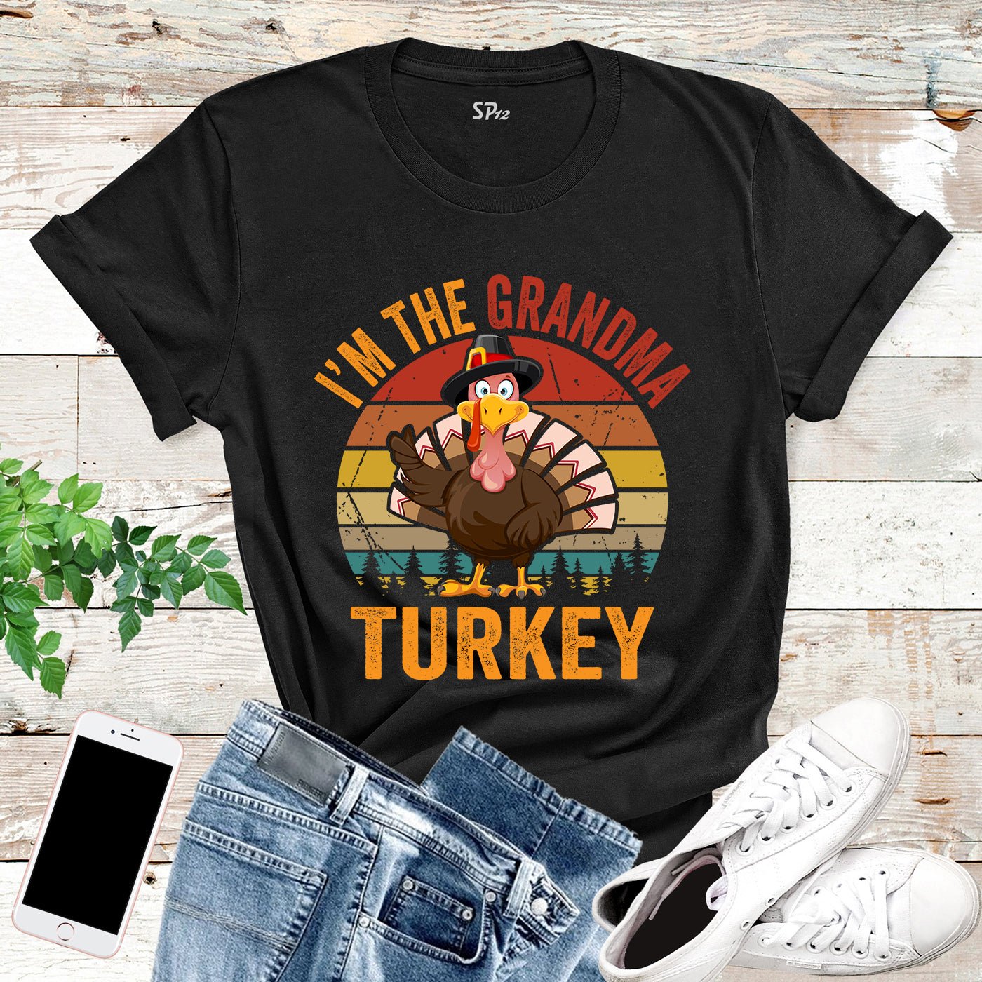 I'm The Grandma Turkey T Shirt - Image 5