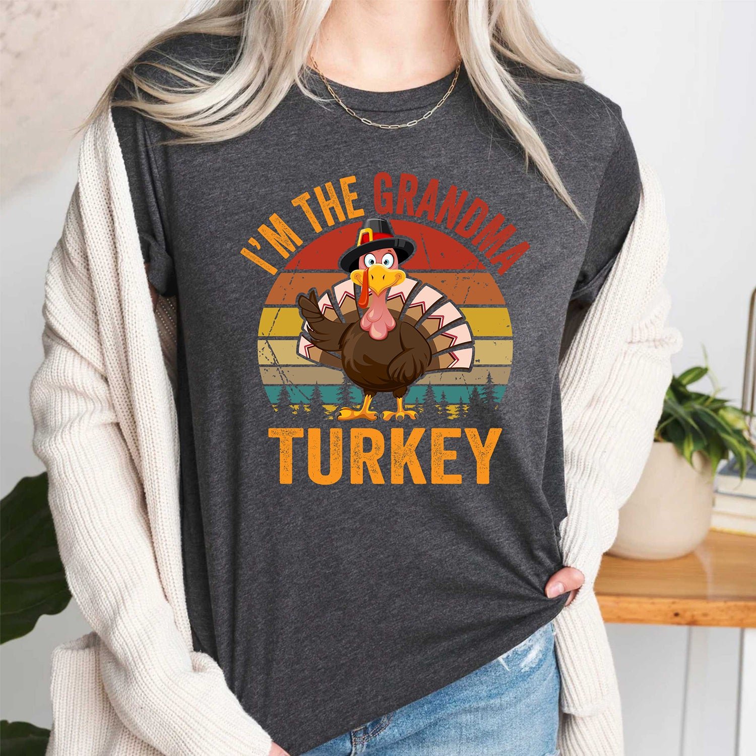 I'm The Grandma Turkey T Shirt - Image 8