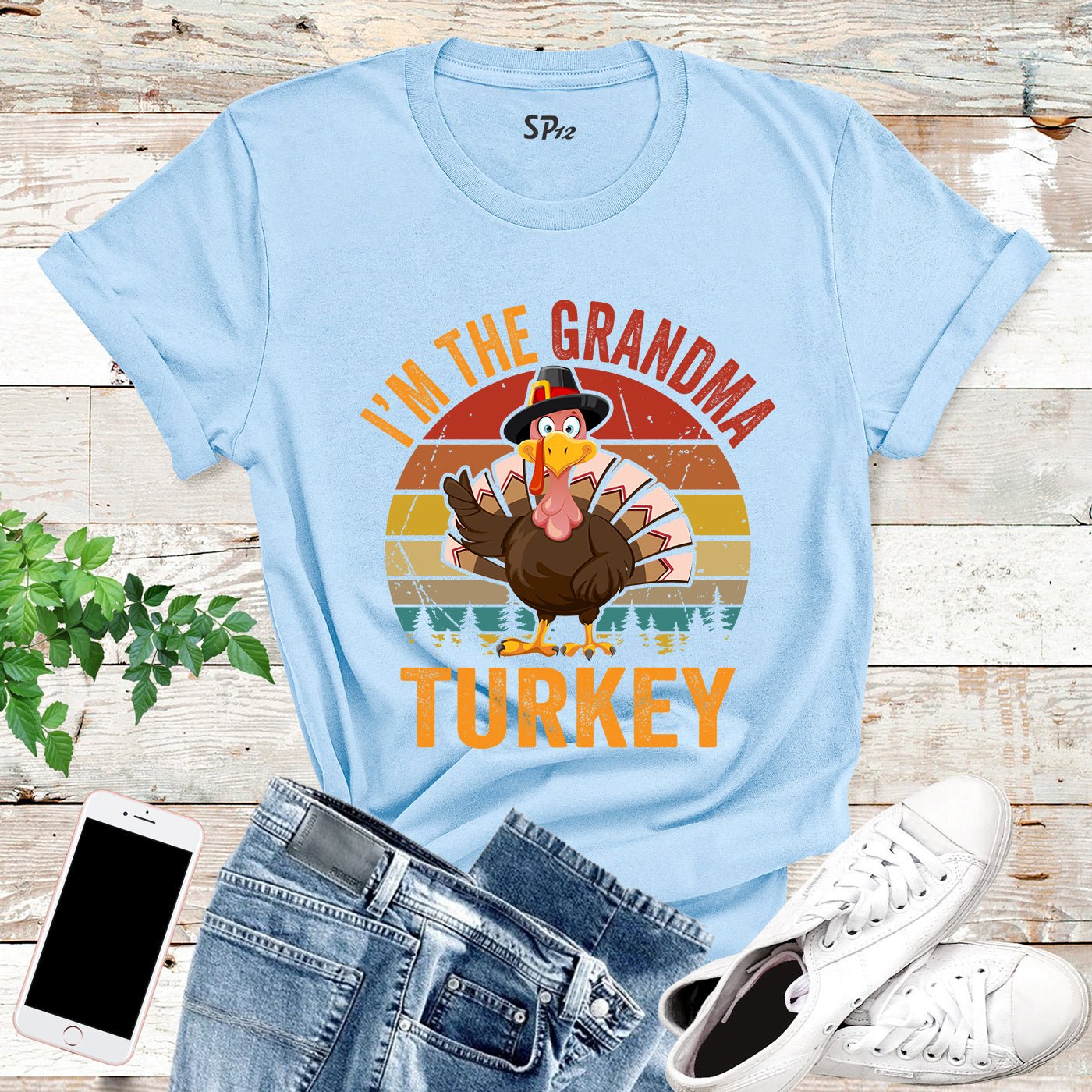 I'm The Grandma Turkey T Shirt - Image 7
