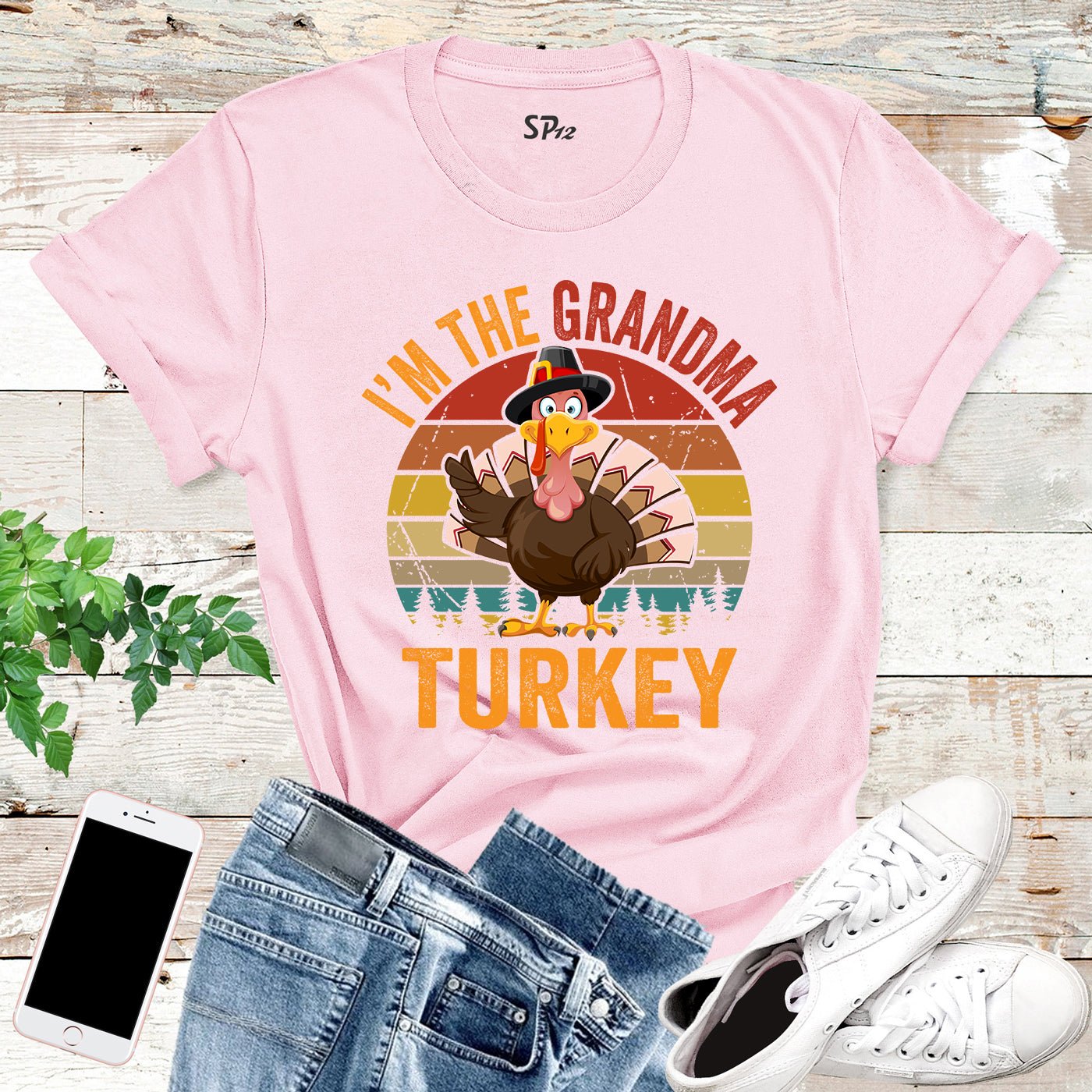 I'm The Grandma Turkey T Shirt - Image 4