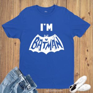 I'm Batman Super Hero Comics Dark Knight Child Slogan T Shirt