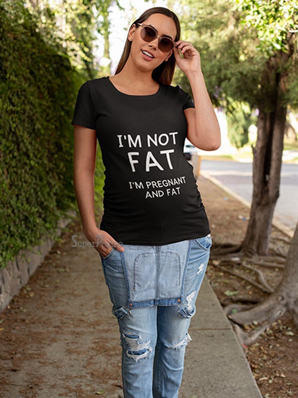 I'm Not Fat I'm pregnant And Fat Maternity T Shirt