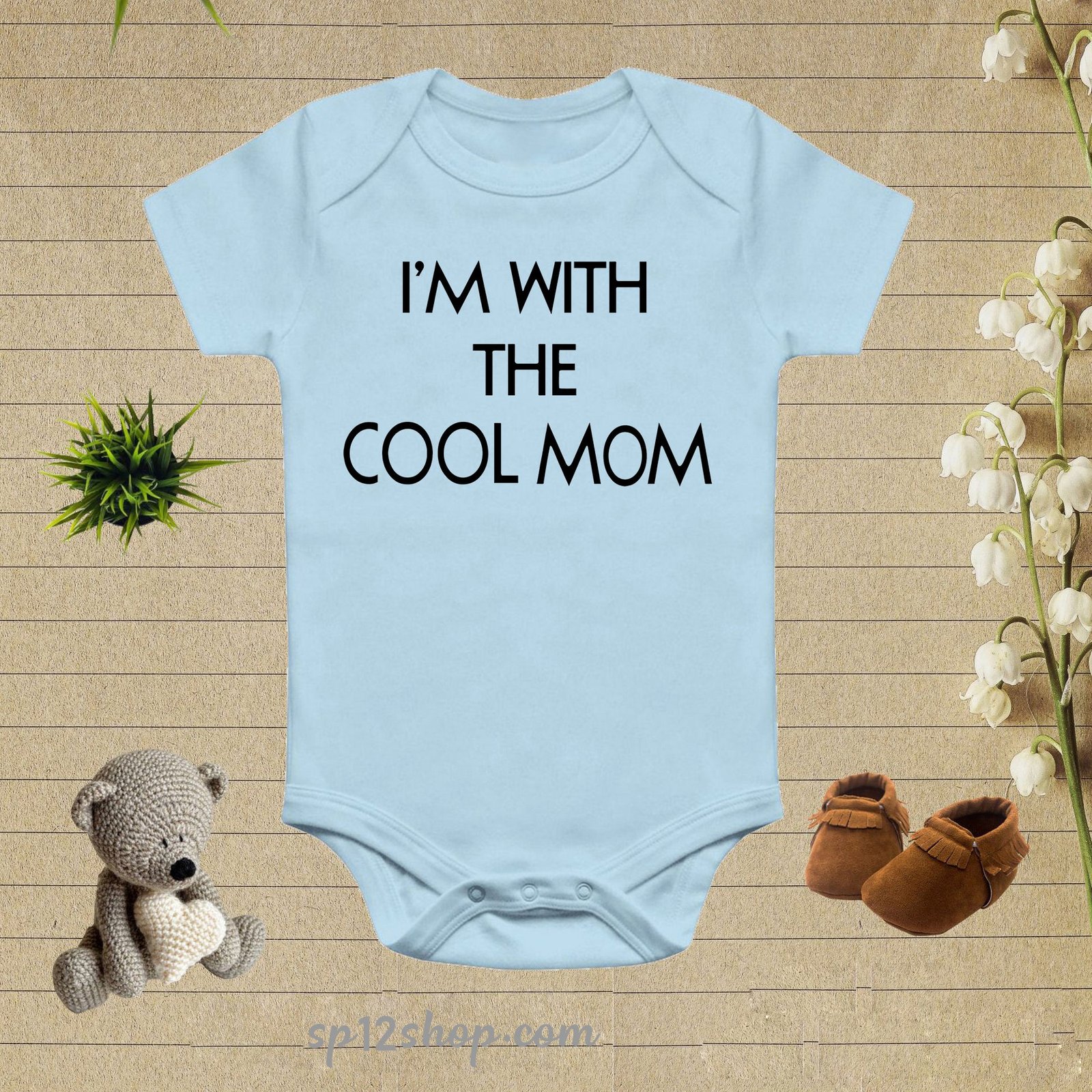 I'm With the Cool Mom Baby Bodysuit Onesie