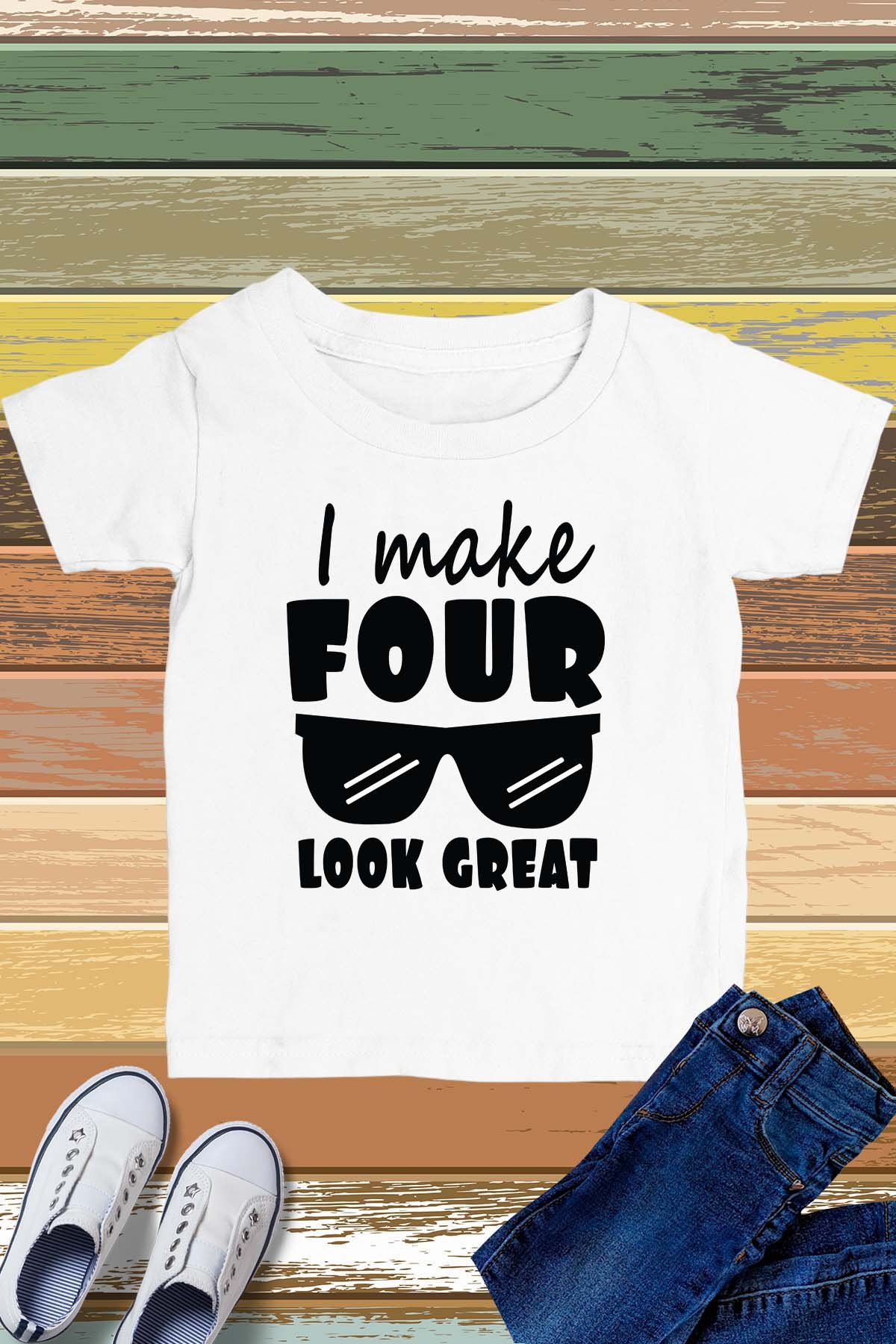 I Make Four Look Great Kids T Shirt