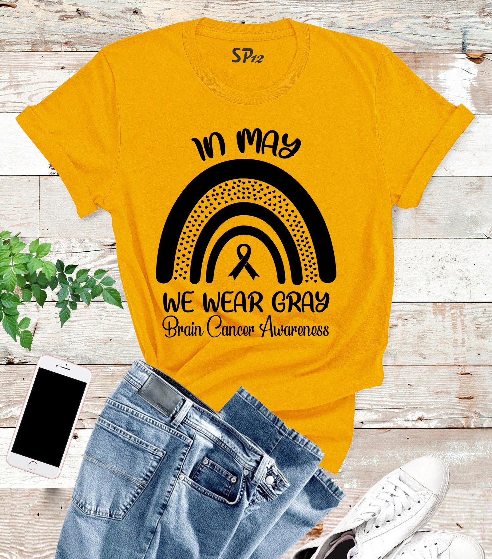 In May We Wear Gray Brain Cancer Awareness T Shirt