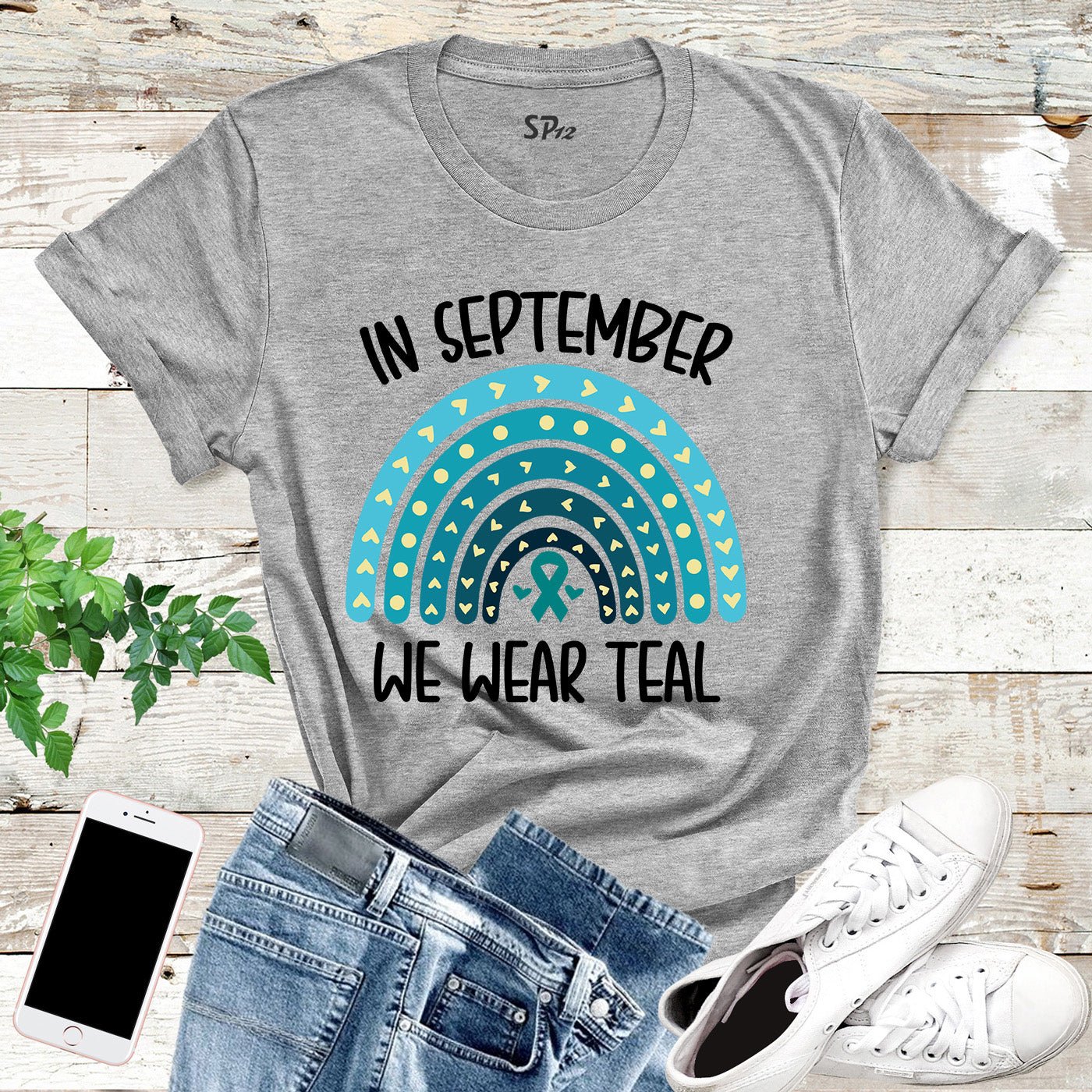 In September We Wear Teal Cancer Awareness T Shirt