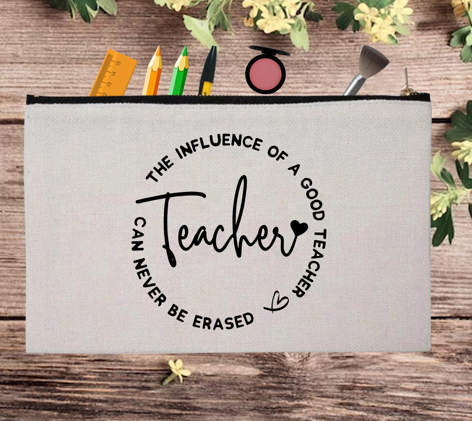 Christmas Teacher Appreciation Custom Thank You Pouch Bag Pencil Case